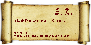 Staffenberger Kinga névjegykártya